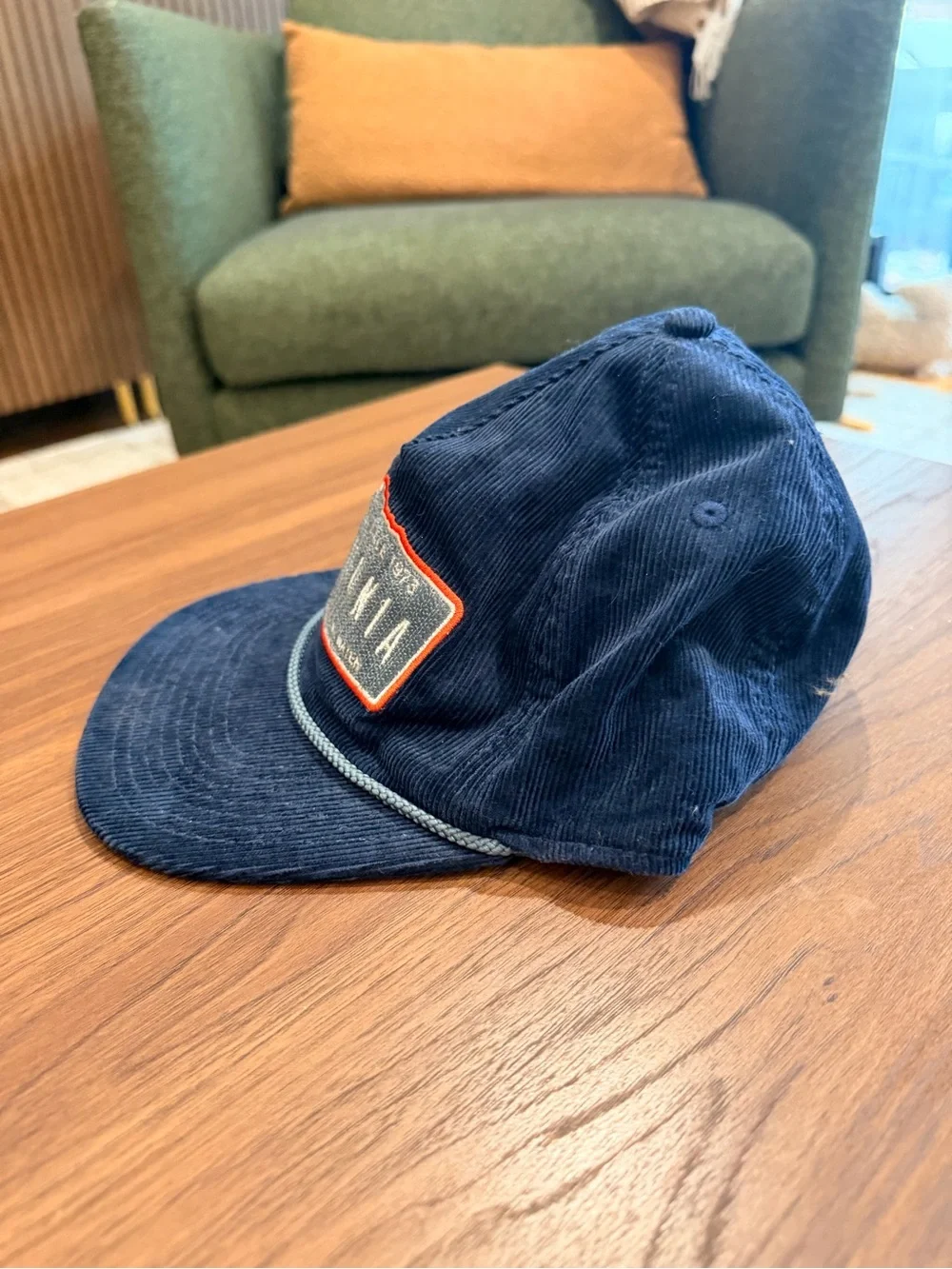 Men's Patagonia Fly Catcher Hat Navy Blue adjustable Corduroy Tight Lines 1973